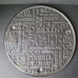 VTG Jeannette 2712-2 Round Embossed Sweets Crystal Glass Footed Cake Platter USA